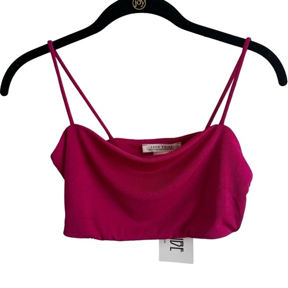 NWT 12th Tribe Fuchsia Crop Top, Size S - Picture 1 of 4
